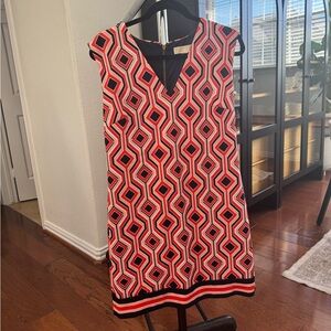 Michael Kors navy, pink and coral Geometric short Dress